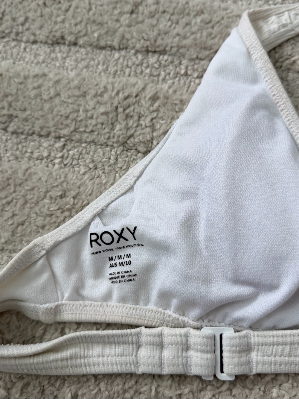 Roxy White Ribbed Halter Bikini Top - Picture 3 of 4